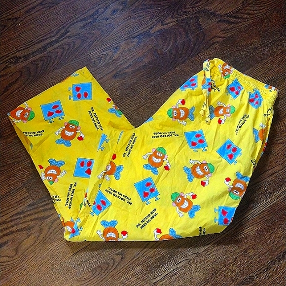 Hasbro Pants Mr Potato Head Pajama Pants Yellow Boxer Style Pants